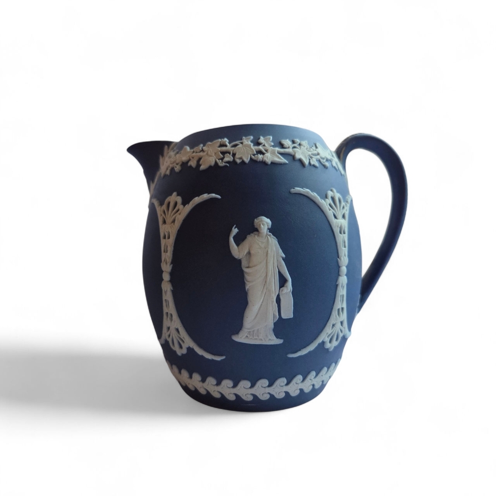 Wedgwood Dark Blue and White 5" Ceramic Jug